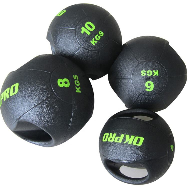 OK1218 Black Colour Medicine Balls With Double Grips