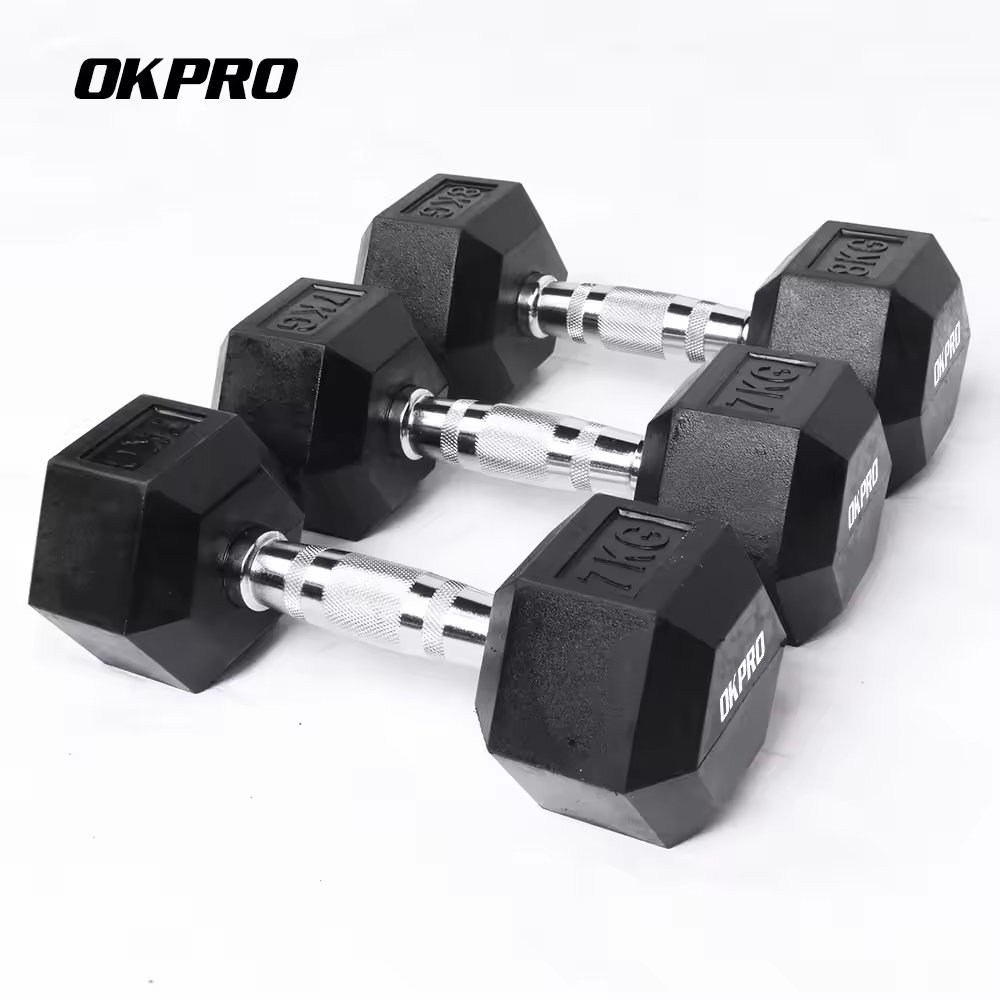 OK1013 Hex Rubber Dumbbell